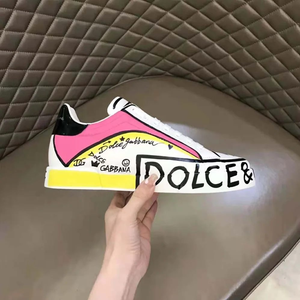 Dolce Gabbana D&G Limited Edition Portofino Sneakers for Women in Pink