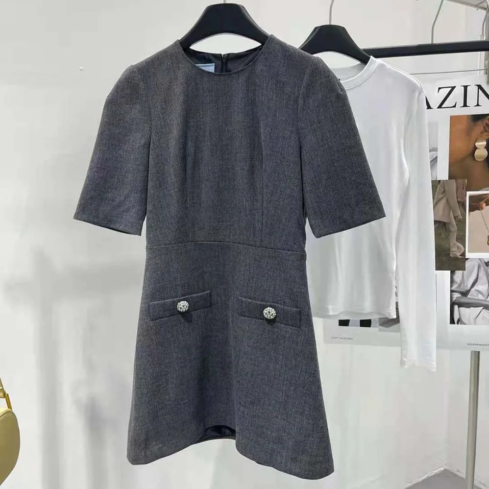 Prada Wool Mini-dress for Women in Gray Prada Wool Mini-dress for Women in Gray
