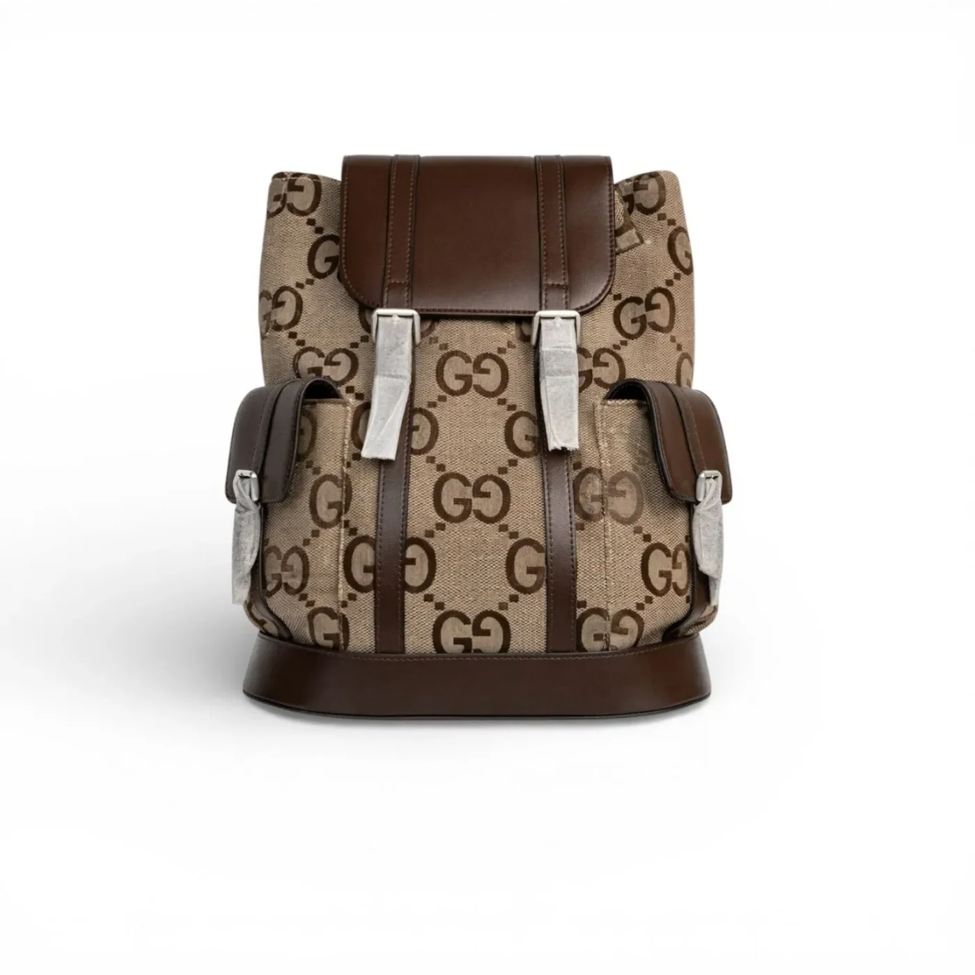 Gucci Backpack With Jumbo GG Camel And Ebony Jumbo GG Canvas / Gucci Backpack With Jumbo GG Camel And Ebony Jumbo GG Canvas /