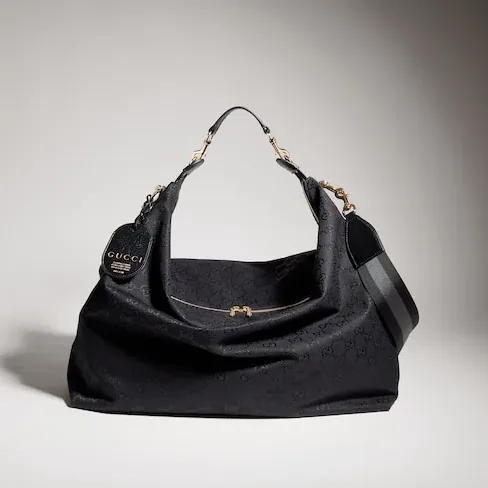 Gucci Brera Large Crossbody Bag / Grey/ Black Gold Hardware A00B49 AAHHD 1094