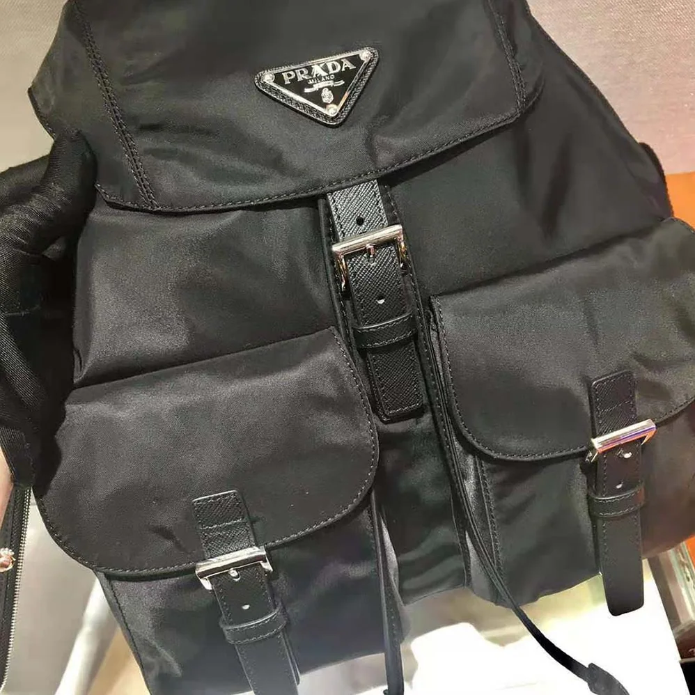 Prada Medium Nylon Backpack for Women in Black Prada Medium Nylon Backpack for Women in Black