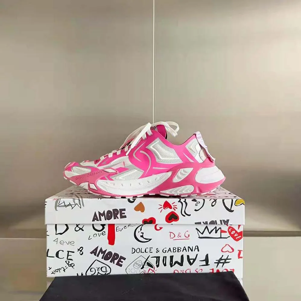 Dolce Gabbana D&G Technical Fabric Fast Sneakers for Women in Pink Dolce Gabbana D&G Technical Fabric Fast Sneakers for Women in Pink