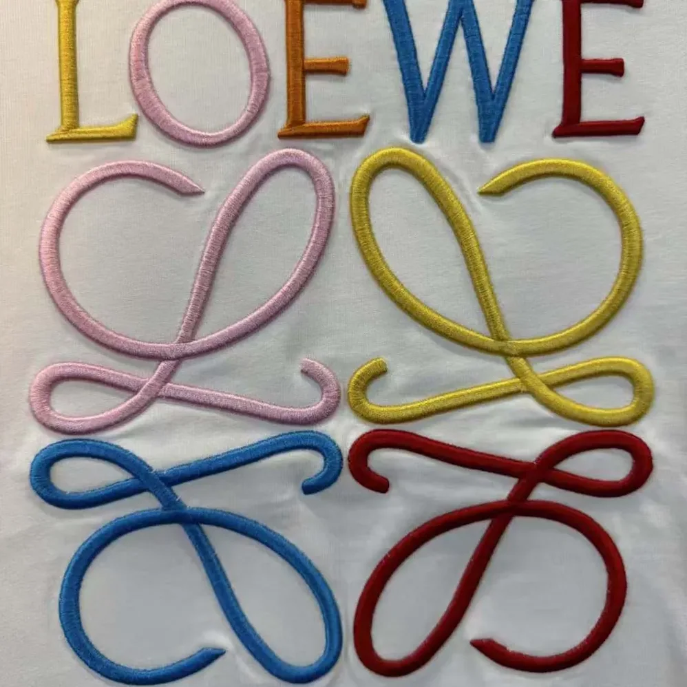 Loewe Glitch Anagram T-shirt in Cotton for Men in White/Red
