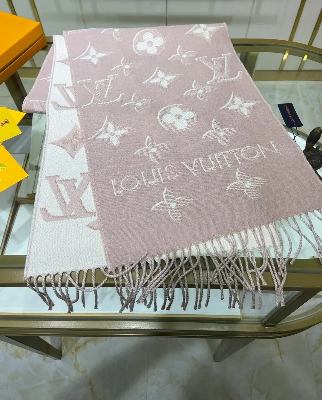Louis Vuitton Double Sided Long Scarf Pink Louis Vuitton Double Sided Long Scarf Pink