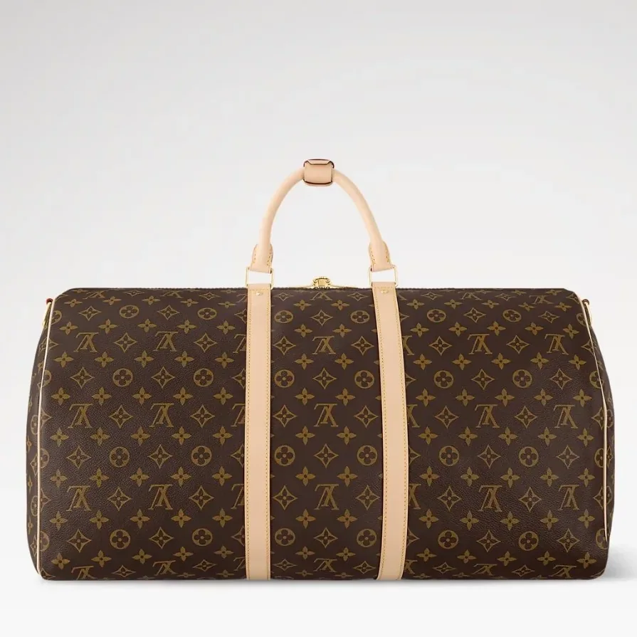 Louis Vuitton Keepall Bandouliere 55 Travel Bag in Brown Monogram Gold Hardware Louis Vuitton Keepall Bandouliere 55 Travel Bag in Brown Monogram Gold Hardware