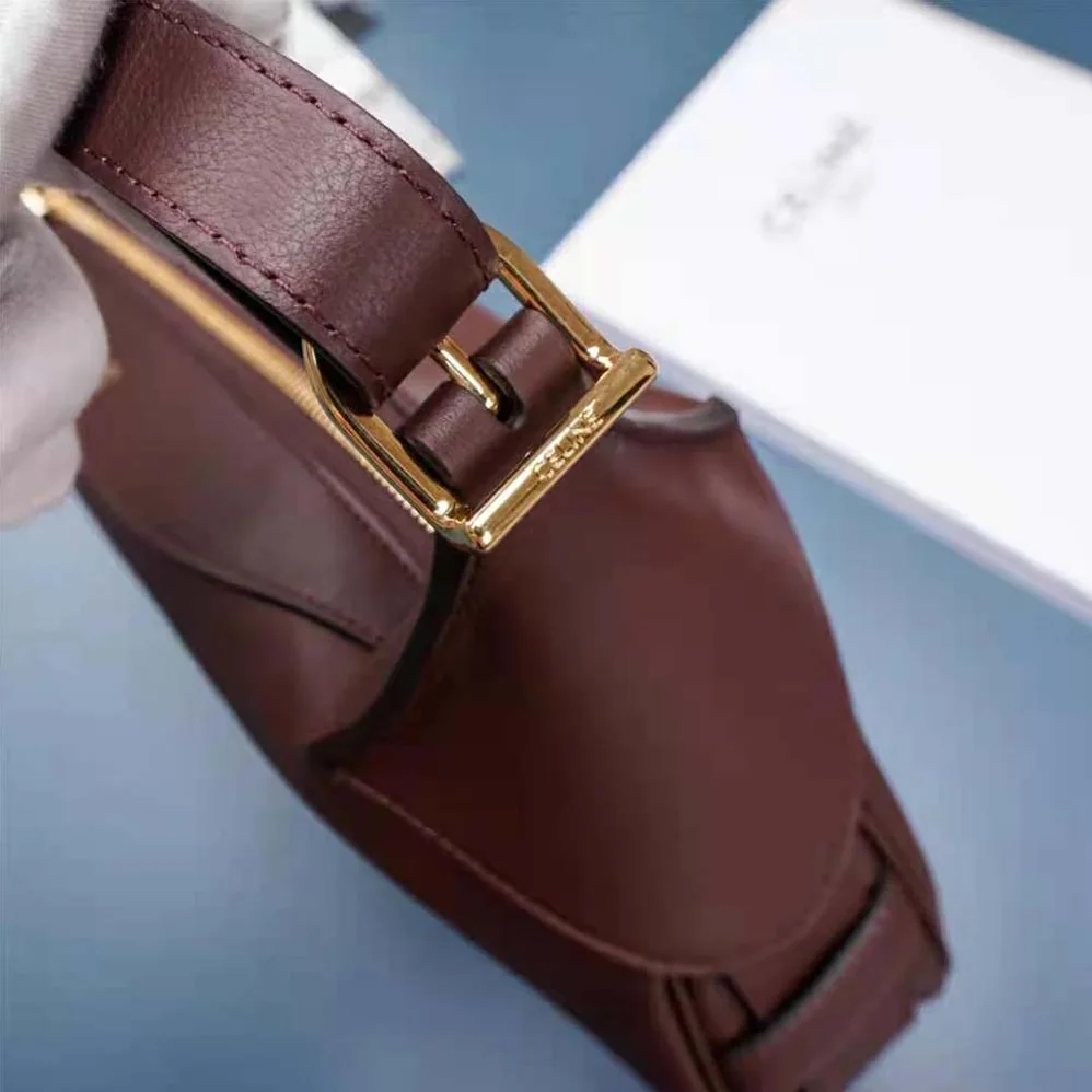 Celine Medium Romy in Supple Calfskin for Women in Maroon