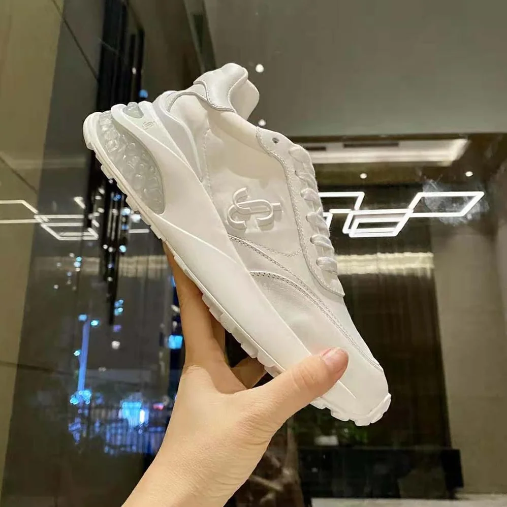 Jimmy Choo Memphis Lace UP/M White Neoprene and Leather Low for Women in Top Trainers Jimmy Choo Memphis Lace UP/M White Neoprene and Leather Low for Women in Top Trainers