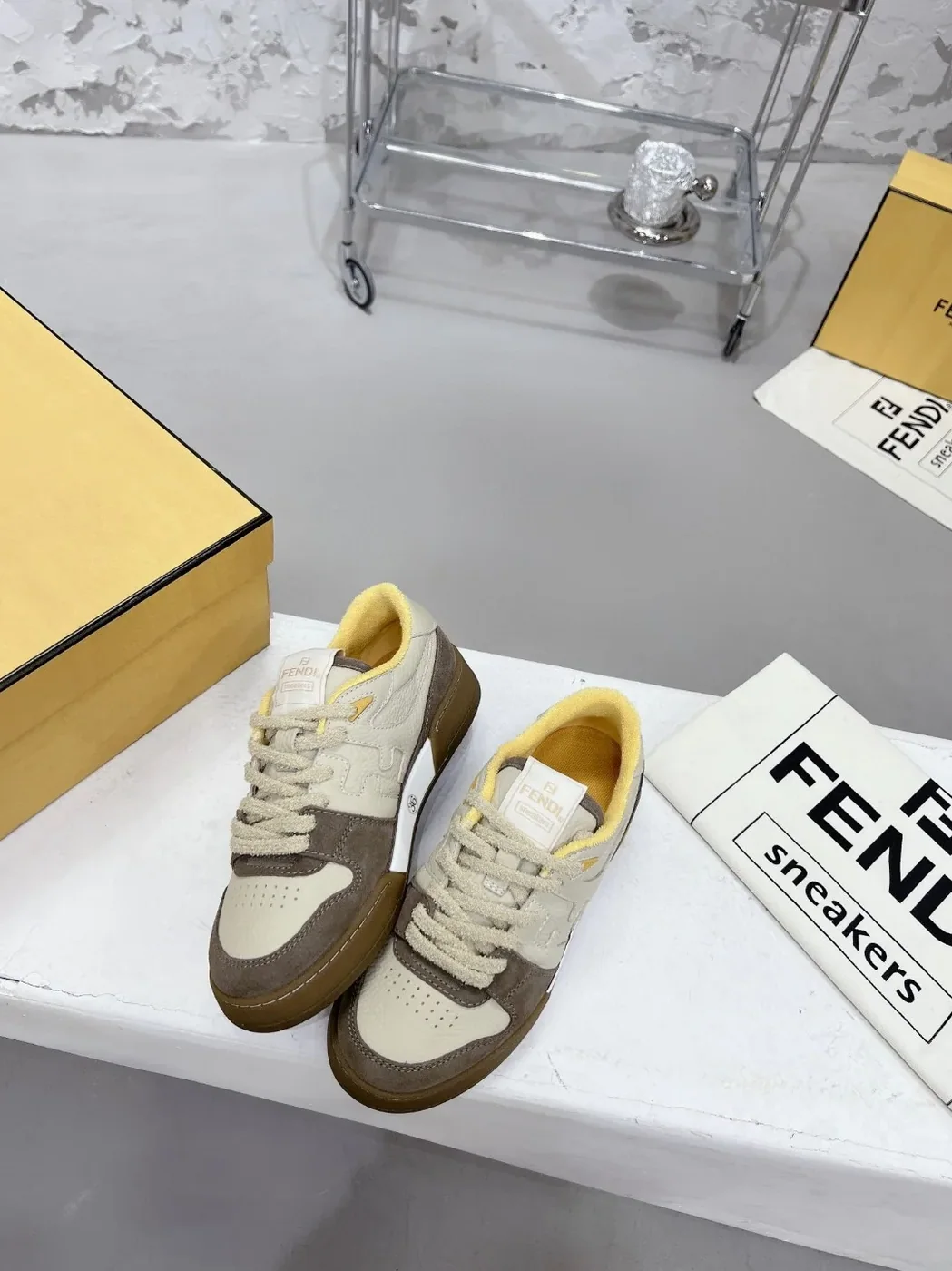 Fendi FD Fendi Match Low Tops Sneakers Brown 7E1493AHH2F1FHU