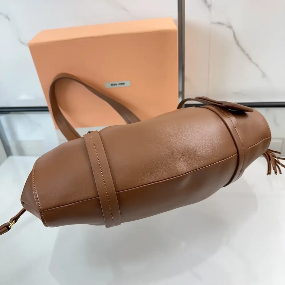 Miu Miu Joie Nappa Leather Bag for Women in Brown Miu Miu Joie Nappa Leather Bag for Women in Brown