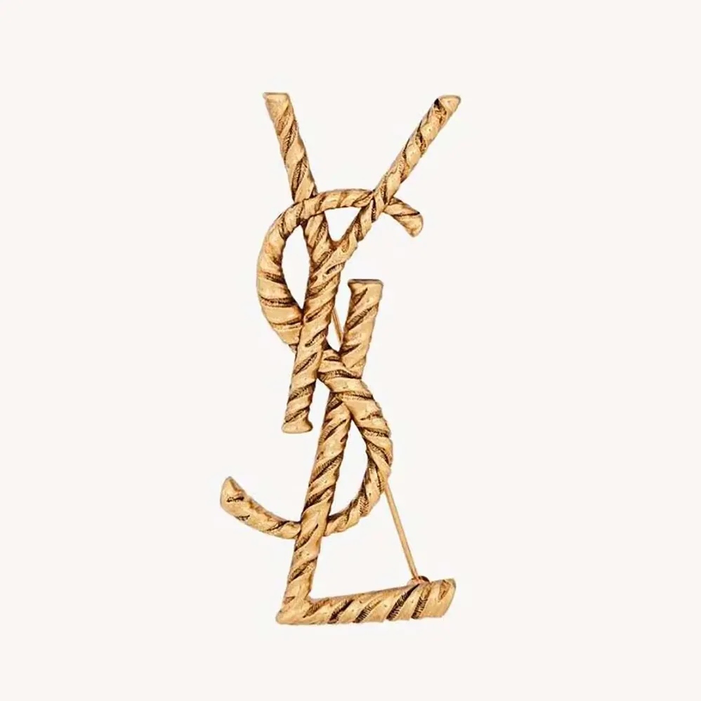 Saint Laurent YSL Cassandre YSL Brooch in Metal for Women Saint Laurent YSL Cassandre YSL Brooch in Metal for Women