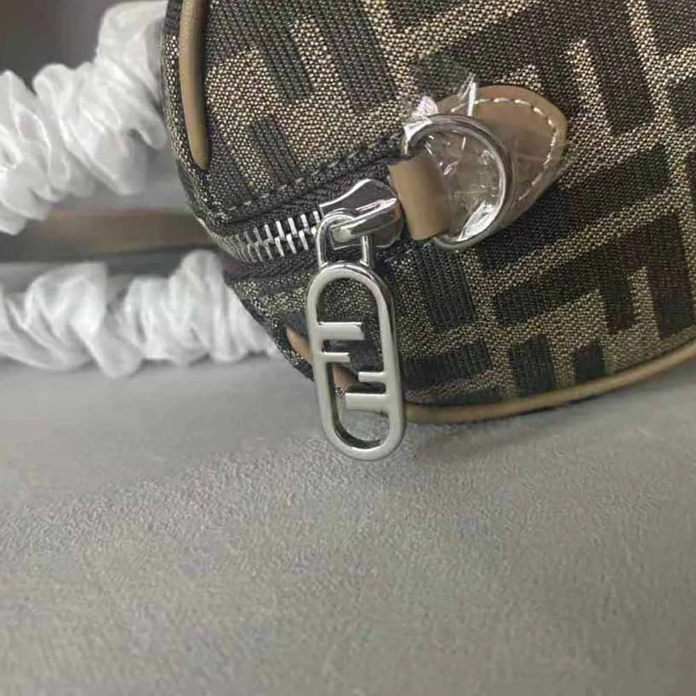 Fendi Mini Bag Brown FF Fabric Bag for Men Fendi Mini Bag Brown FF Fabric Bag for Men
