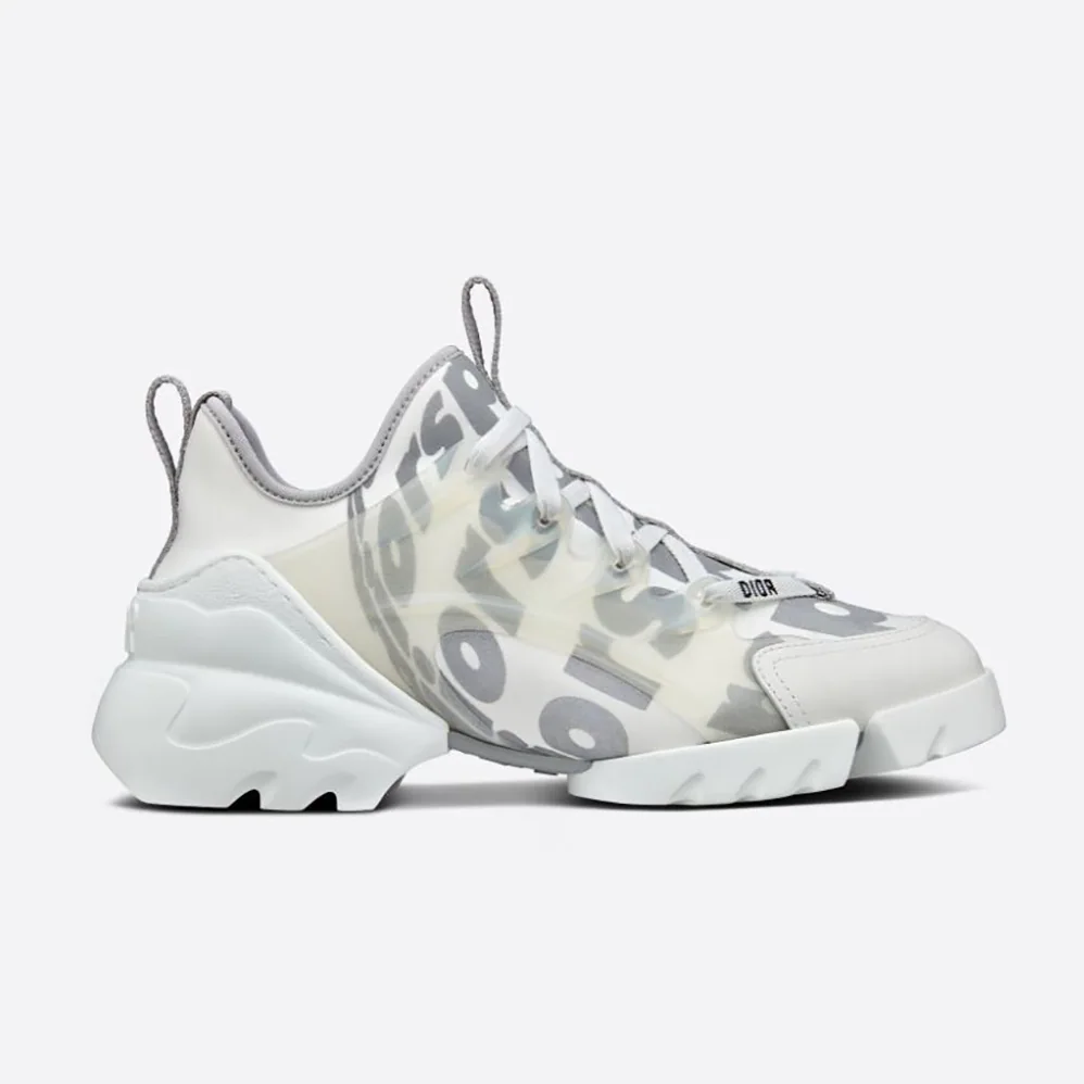 Dior D-connect Sneaker White Dior Spatial Printed Reflective Technical Fabric for Women Dior D-connect Sneaker White Dior Spatial Printed Reflective Technical Fabric for Women