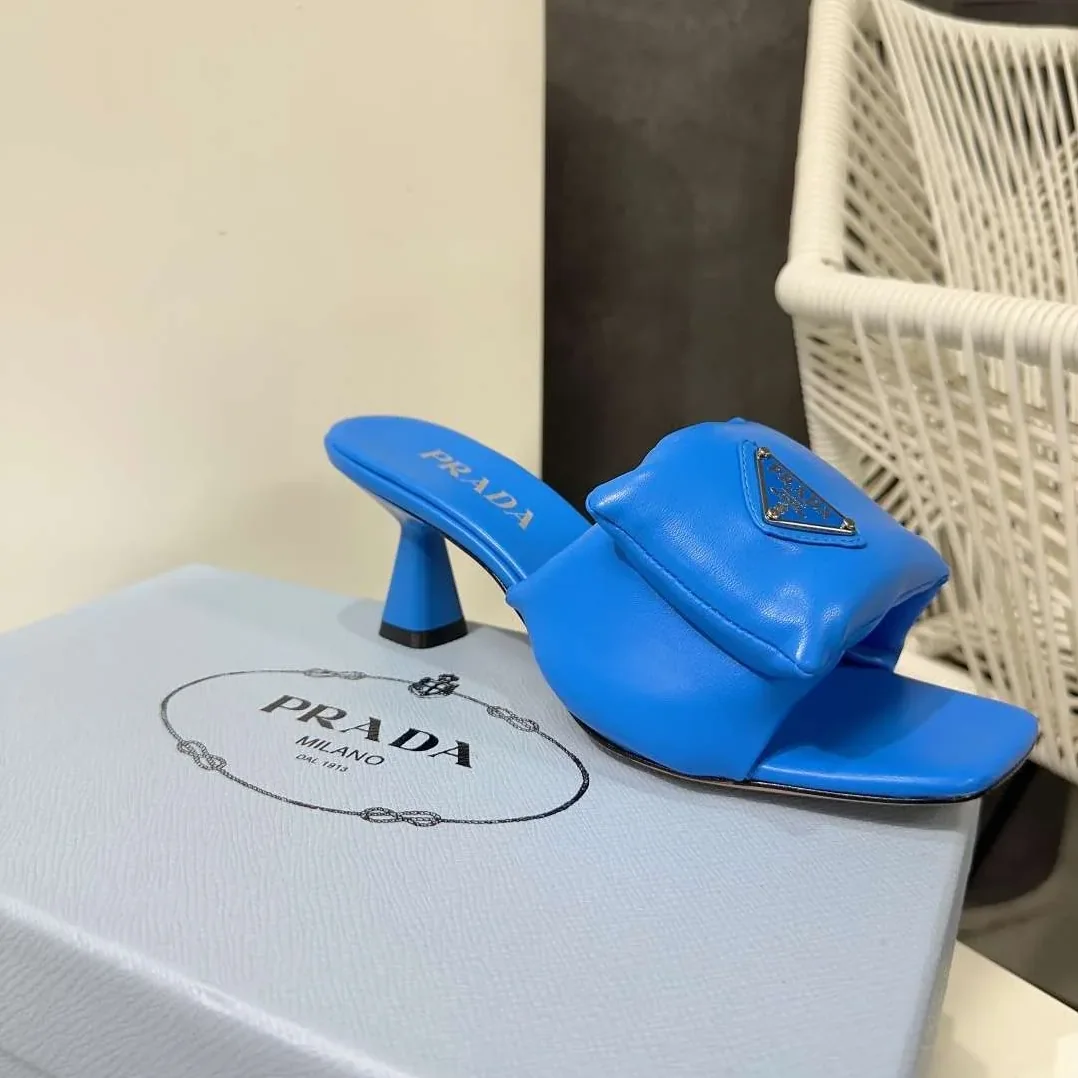 Prada Soft Padded Nappa Sandals Blue Prada Soft Padded Nappa Sandals Blue
