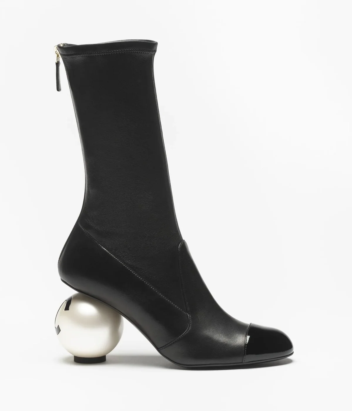 Chanel Mid in Calf Boots Black