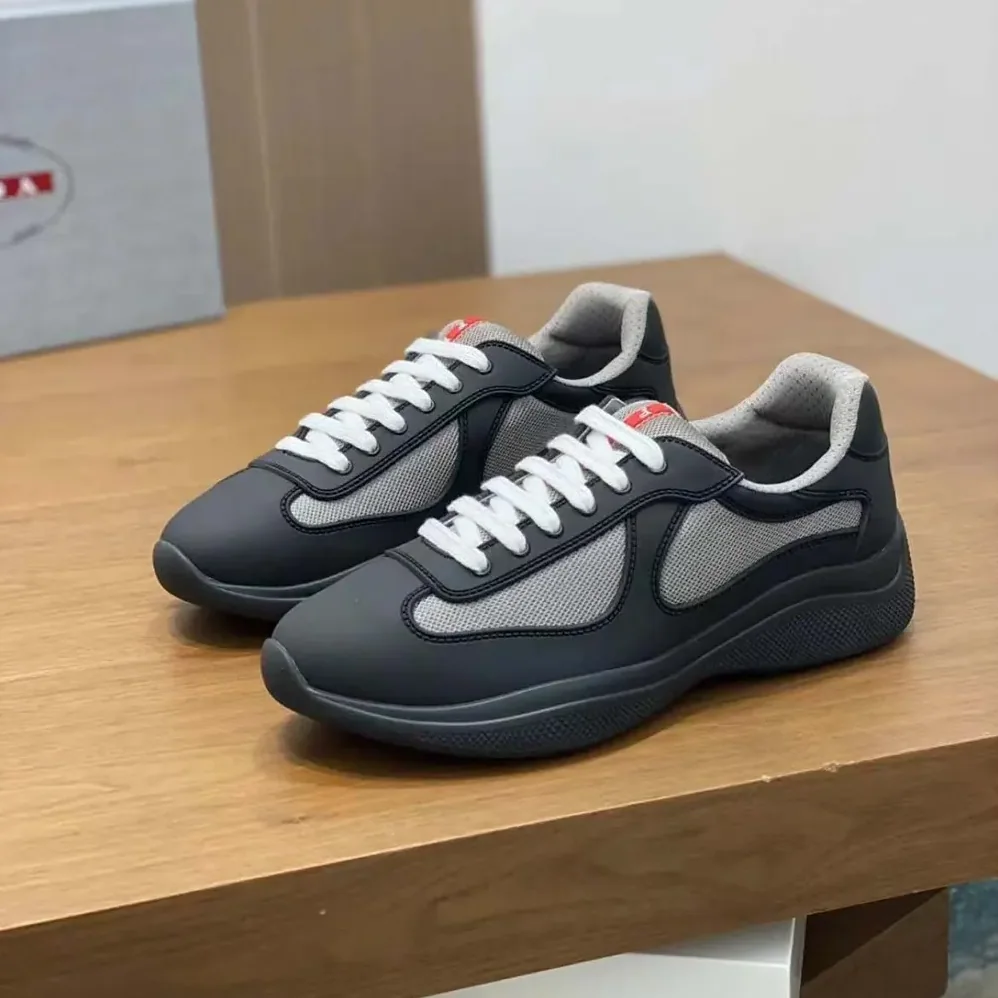 Prada America's Cup Soft Rubber and Bike Fabric Sneakers for Unisex in Black Prada America's Cup Soft Rubber and Bike Fabric Sneakers for Unisex in Black
