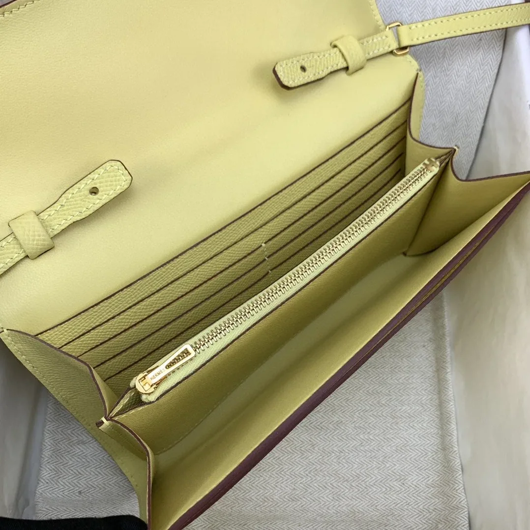 Hermes Constance Long Togo Wallet Yellow, Gold Toned Hardware Bag
