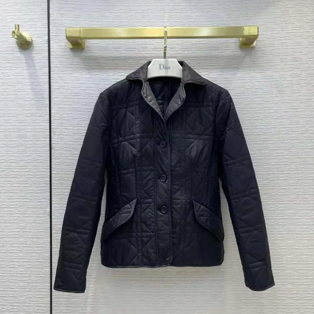 Dior Macrocannage Bar Jacket Black Quilted Technical Taffeta for Women Dior Macrocannage Bar Jacket Black Quilted Technical Taffeta for Women