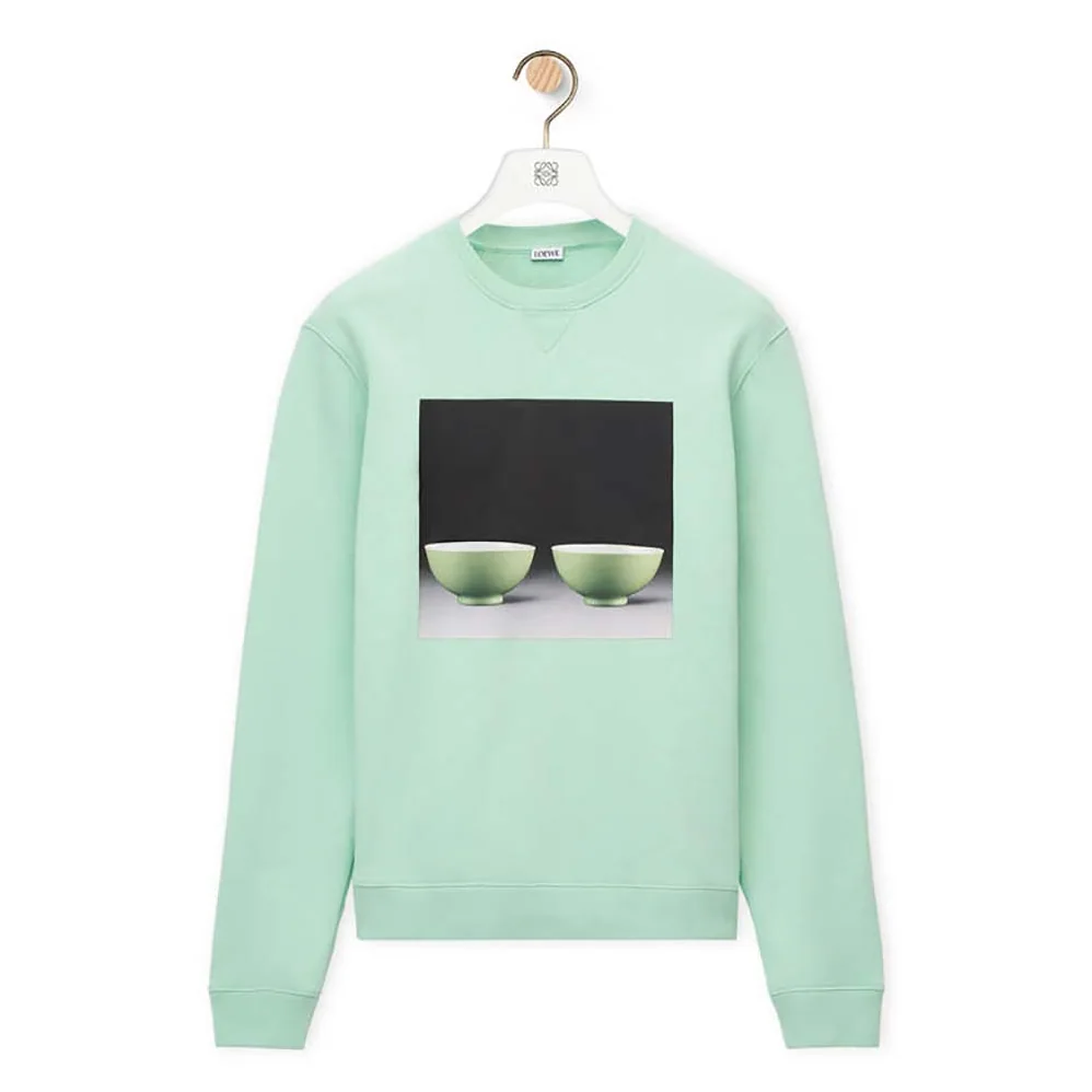 Loewe Ceramic Print Sweatshirt in Cotton for Women in Lime Loewe Ceramic Print Sweatshirt in Cotton for Women in Lime