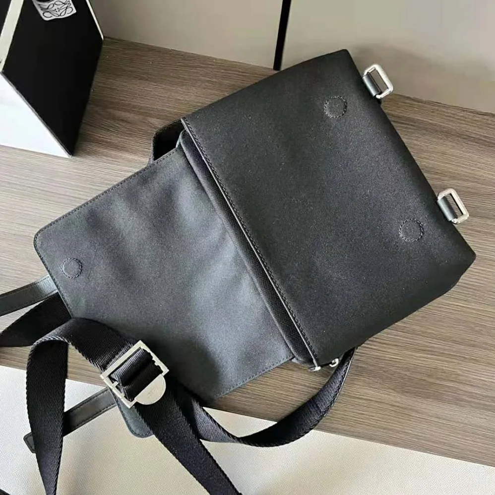 Loewe Signature XS Military Messenger Bag in Canvas and Classic Calfskin for Men Loewe Signature XS Military Messenger Bag in Canvas and Classic Calfskin for Men