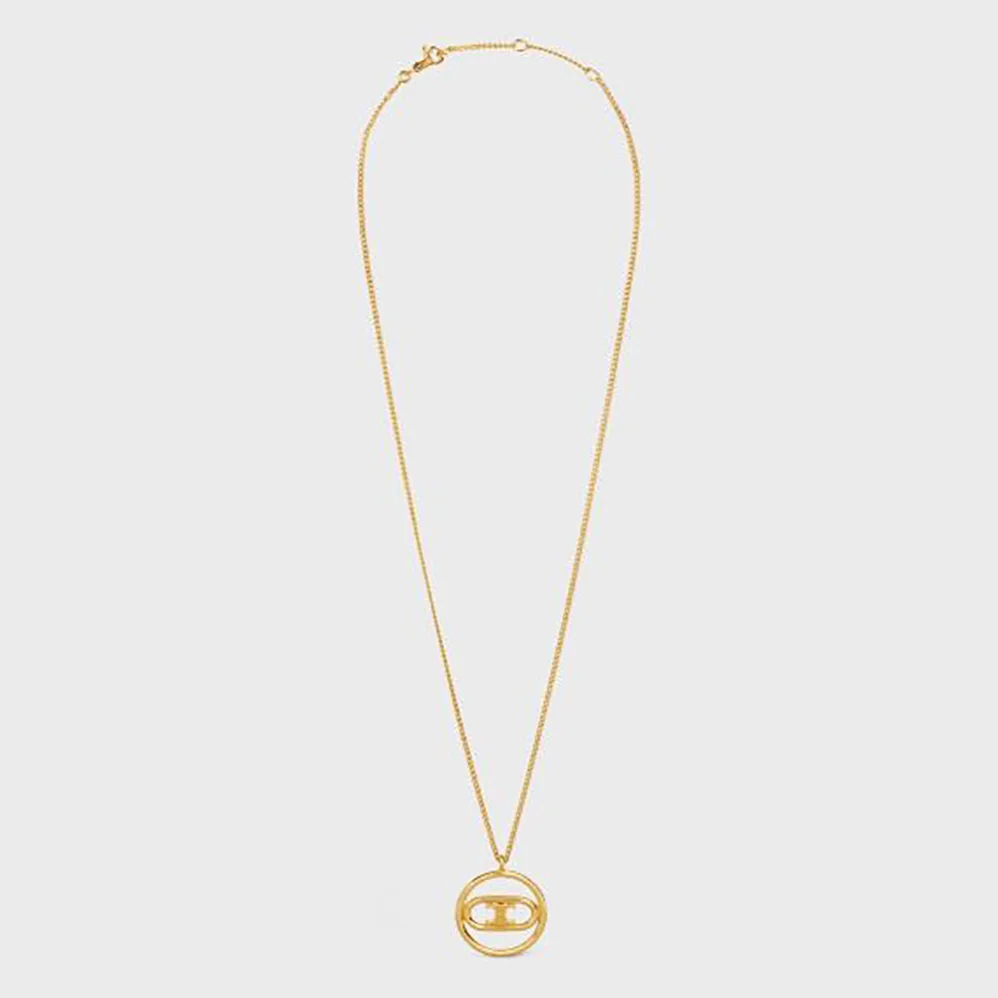 Celine Maillon Triomphe Bold Necklace in Brass with Gold Finish for Women