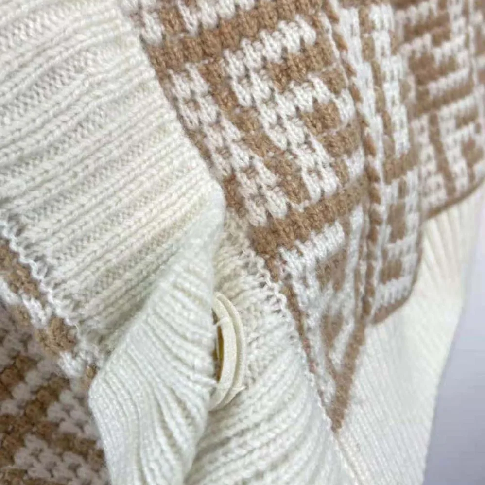 Fendi Brown FF Crocheted Cashmere Cardigan for Women