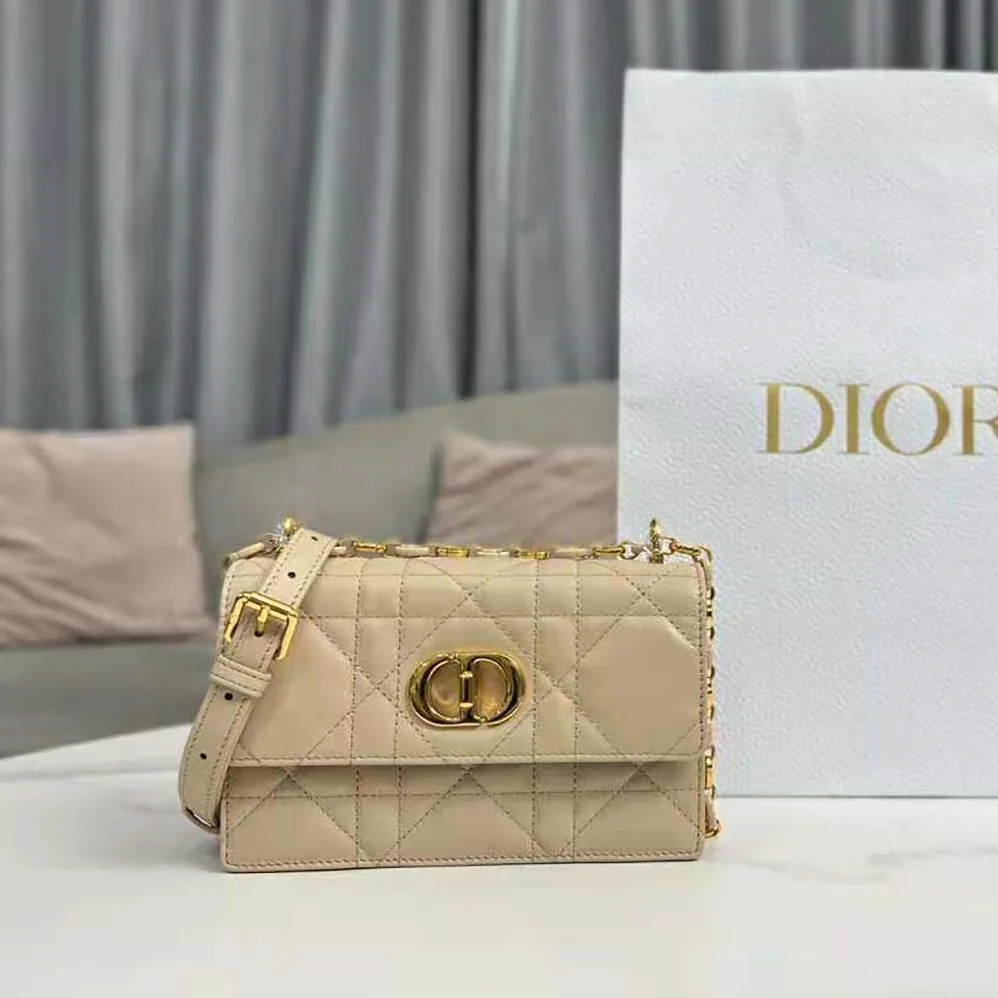 Dior Miss Caro Mini Bag Caramel Beige Macrocannage Lambskin for Women