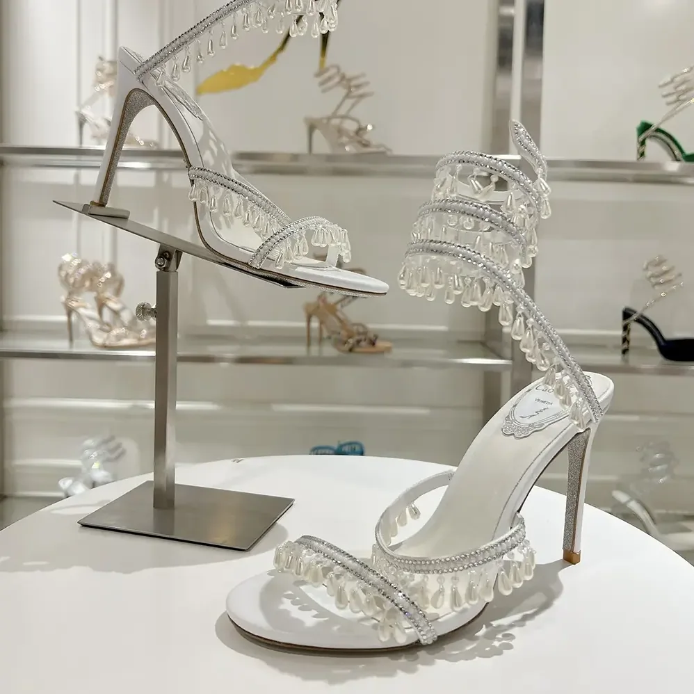 Rene Caovilla Chandelier Ivory Sandal 105 for Women