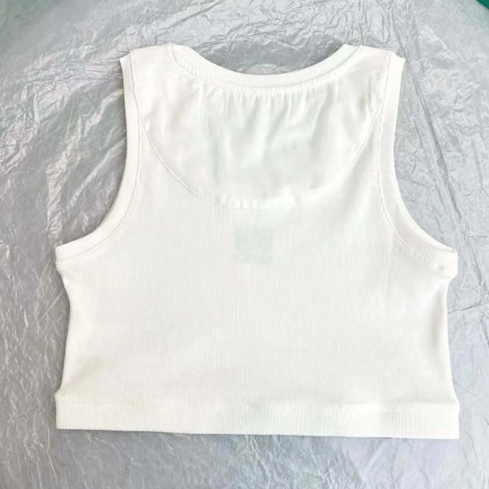 Loewe Cropped Anagram Tank Top in Cotton for Women in White Loewe Cropped Anagram Tank Top in Cotton for Women in White