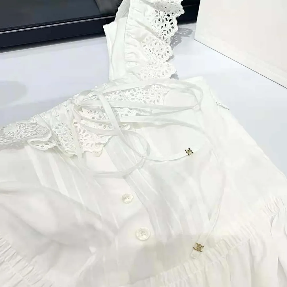 Celine Prairie Dress in Cotton Percale for Women Celine Prairie Dress in Cotton Percale for Women