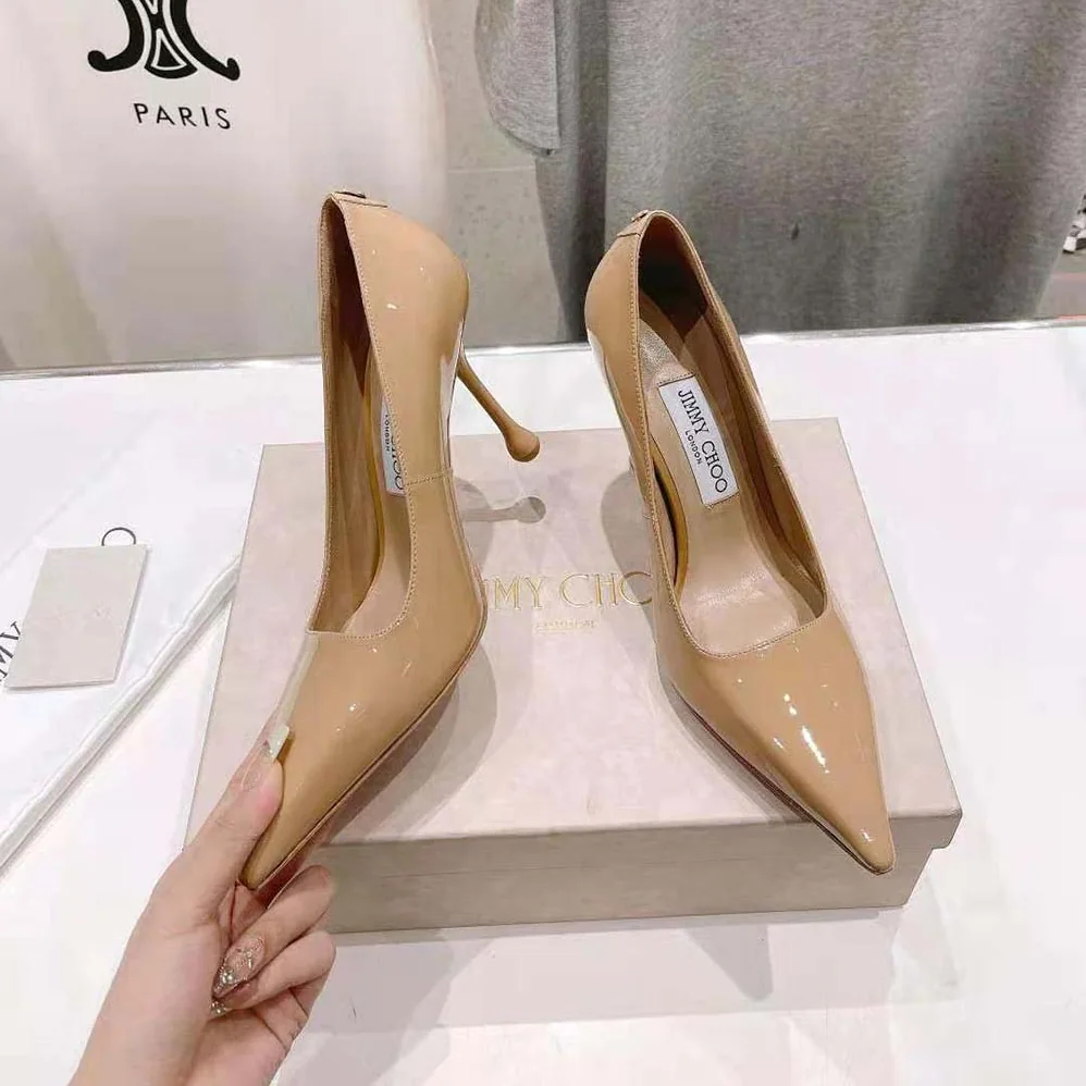Jimmy Choo Ixia 95 Biscuit Patent Leather Pumps-IXIA95PAT for Women Jimmy Choo Ixia 95 Biscuit Patent Leather Pumps-IXIA95PAT for Women