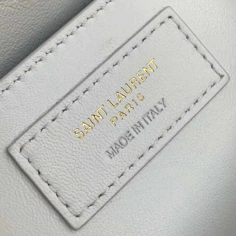 Saint Laurent YSL Mini Nolita in Lambskin for Women in White Saint Laurent YSL Mini Nolita in Lambskin for Women in White