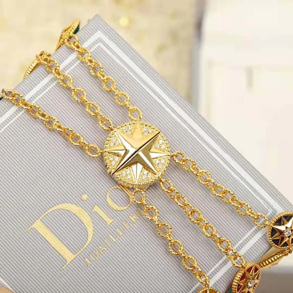Dior Rose Des Vents Cuff Bracelet Yellow Pink and White Gold Diamonds for Women
