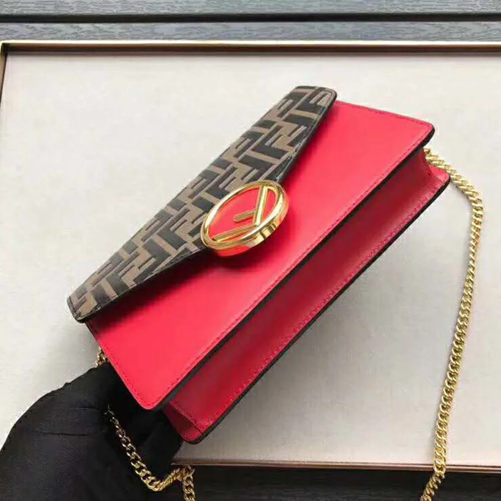 Fendi Wallet on Chain Red Leather Mini Bag for Women