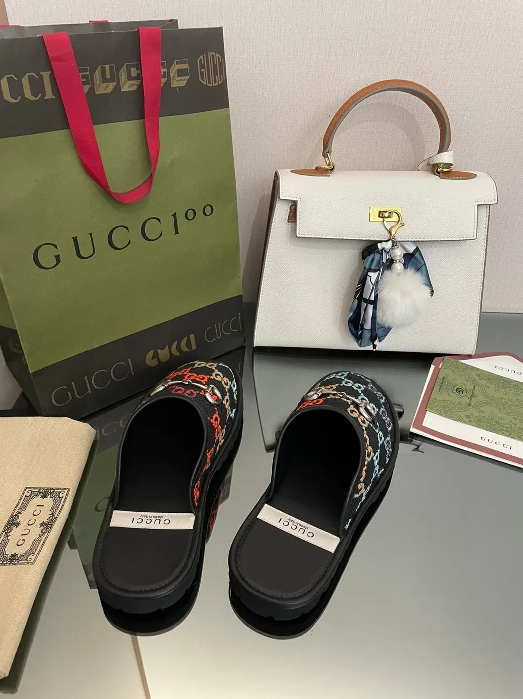 Gucci GG Slipper With Horsebit Black GG Shoes for Men