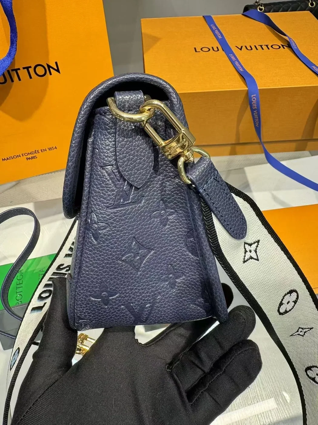 Louis Vuitton Diane Navy Blue 9.4 Inches/