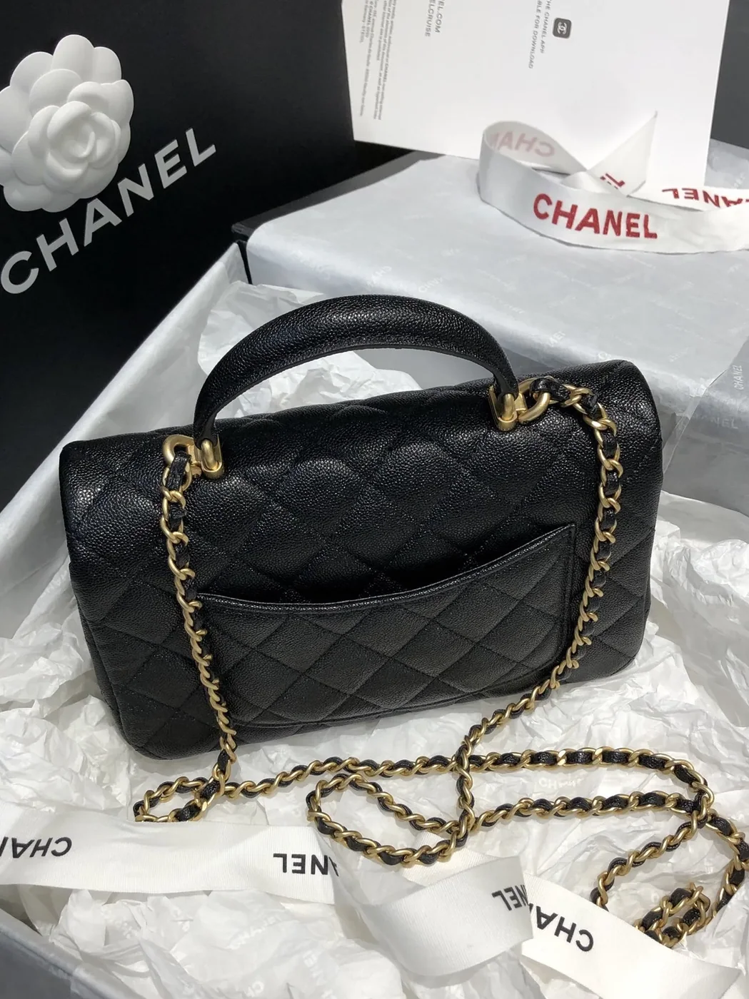 Chanel Flap Bag Mini Crossbody in Black Gold Hardware