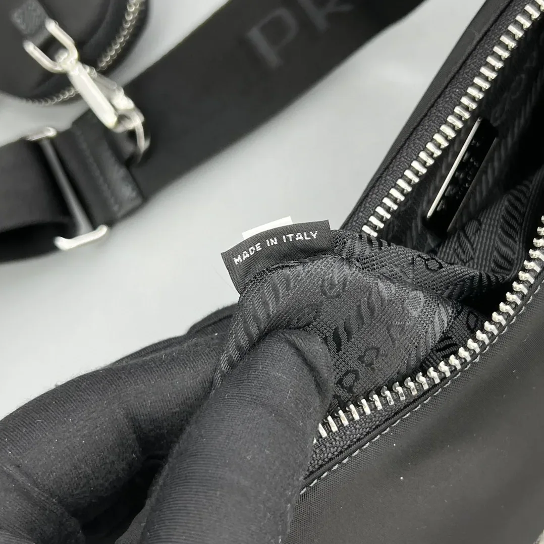 Prada Re- 2005 Saffiano Shoulder Bag Black Silver Hardware Prada Re- 2005 Saffiano Shoulder Bag Black Silver Hardware