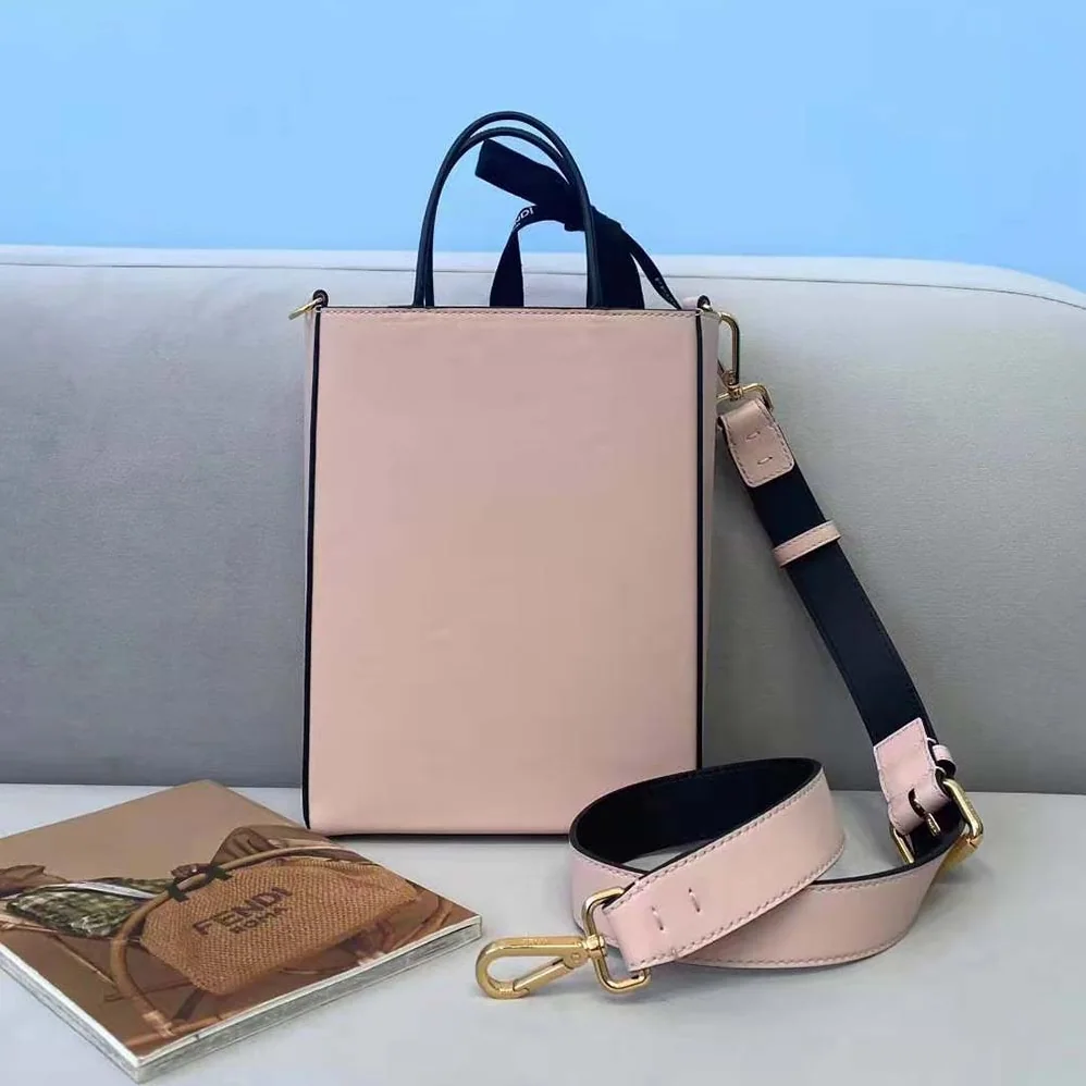 Fendi Fendi Pack Small Shopping Bag Pink Leather Bag for Women Fendi Fendi Pack Small Shopping Bag Pink Leather Bag for Women