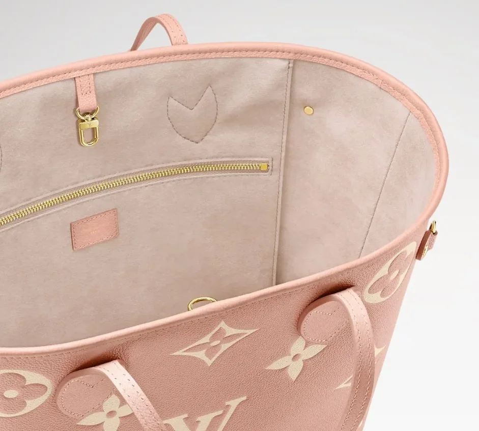 Louis Vuitton Neverfull MM Tote Bag / Pink Monogram Empreinte Gold Hardware Louis Vuitton Neverfull MM Tote Bag / Pink Monogram Empreinte Gold Hardware