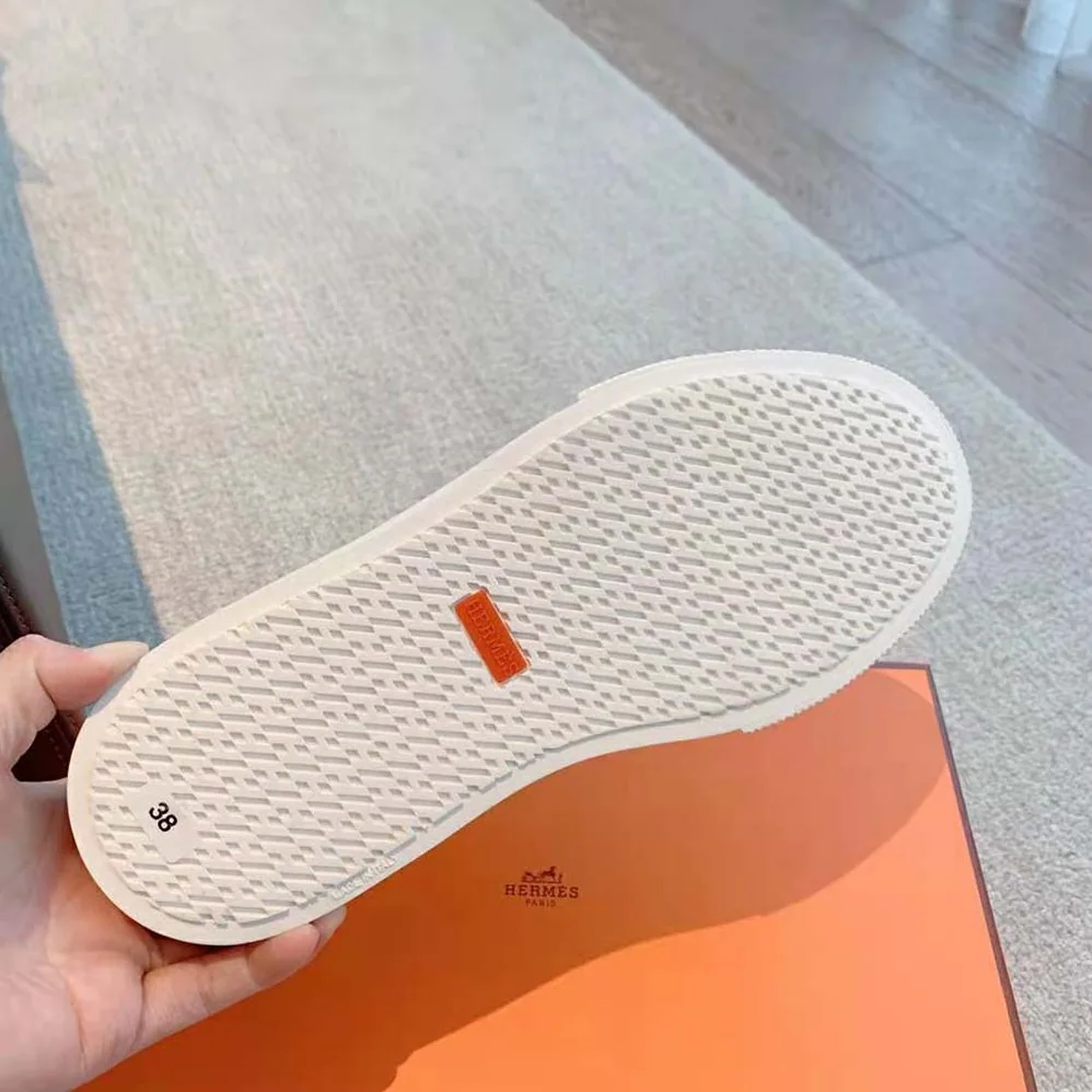 Hermes Get Sneaker in Suede Goatskin and Calfskin with Signature “Hermès Paris” Stencil for Unisex in Black