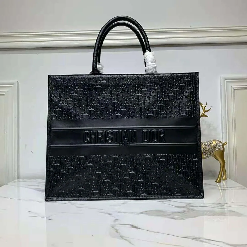 Dior Book Tote Black Dior Oblique Embossed Calfskin Dior Book Tote Black Dior Oblique Embossed Calfskin