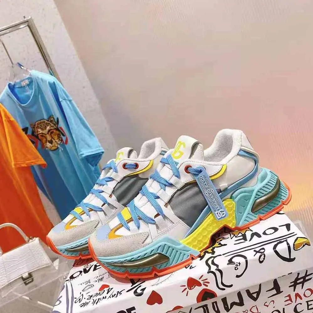 Dolce Gabbana D&G Mixed-Material Airmaster Sneakers for Unisex in Blue Dolce Gabbana D&G Mixed-Material Airmaster Sneakers for Unisex in Blue