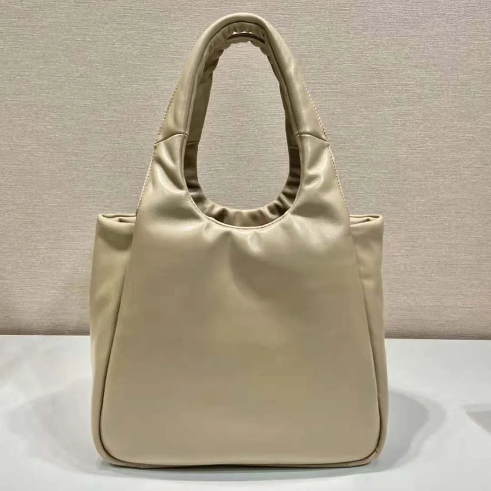 Prada Medium Padded Prada Soft Nappa Leather Bag for Women in Beige
