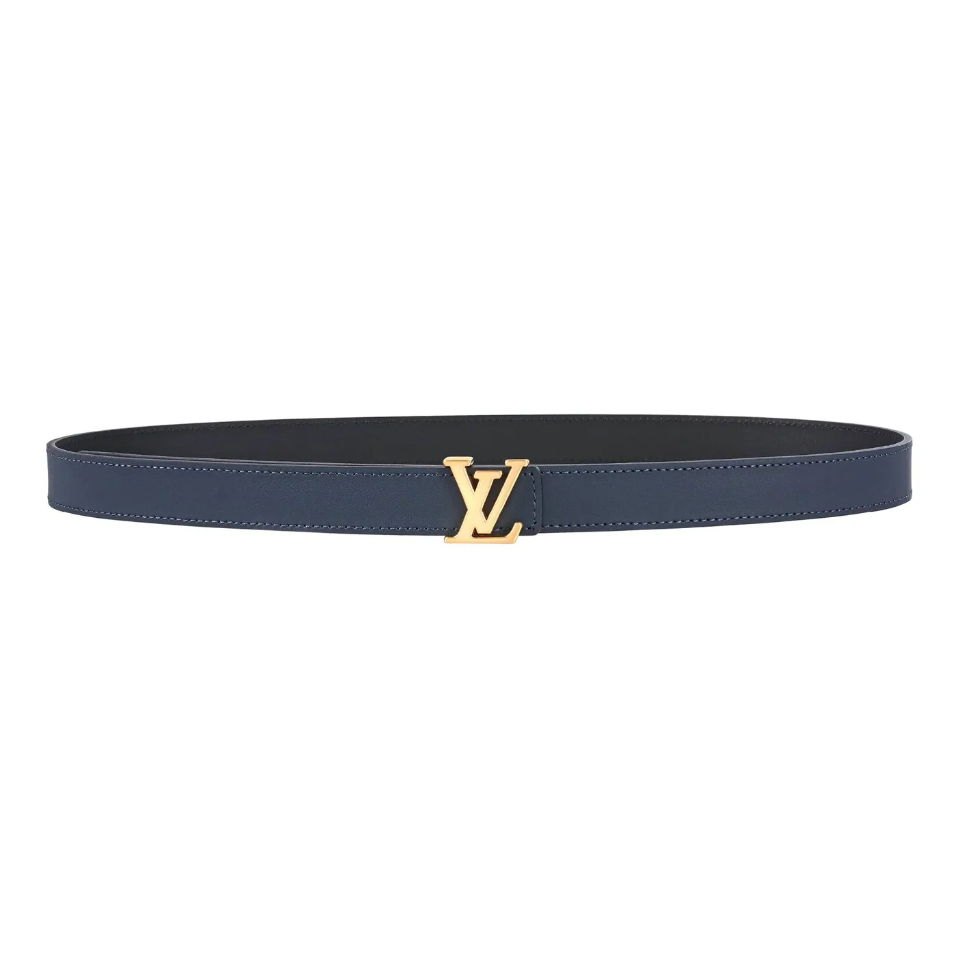 Reversible Dark Blue in Black Leather Belt
