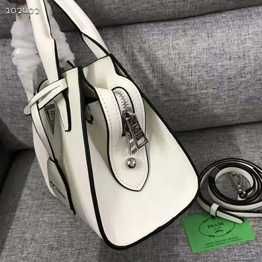 Prada Saffiano leather Prada Kristen Handbag for Women in Wihte Prada Saffiano leather Prada Kristen Handbag for Women in Wihte