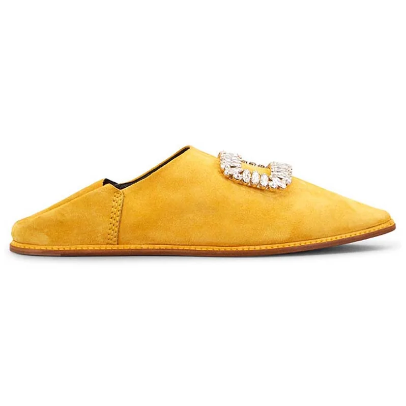 Roger Vivier Shoes Bab' Viv' Strass Buckle for Women in Yellow Roger Vivier Shoes Bab' Viv' Strass Buckle for Women in Yellow