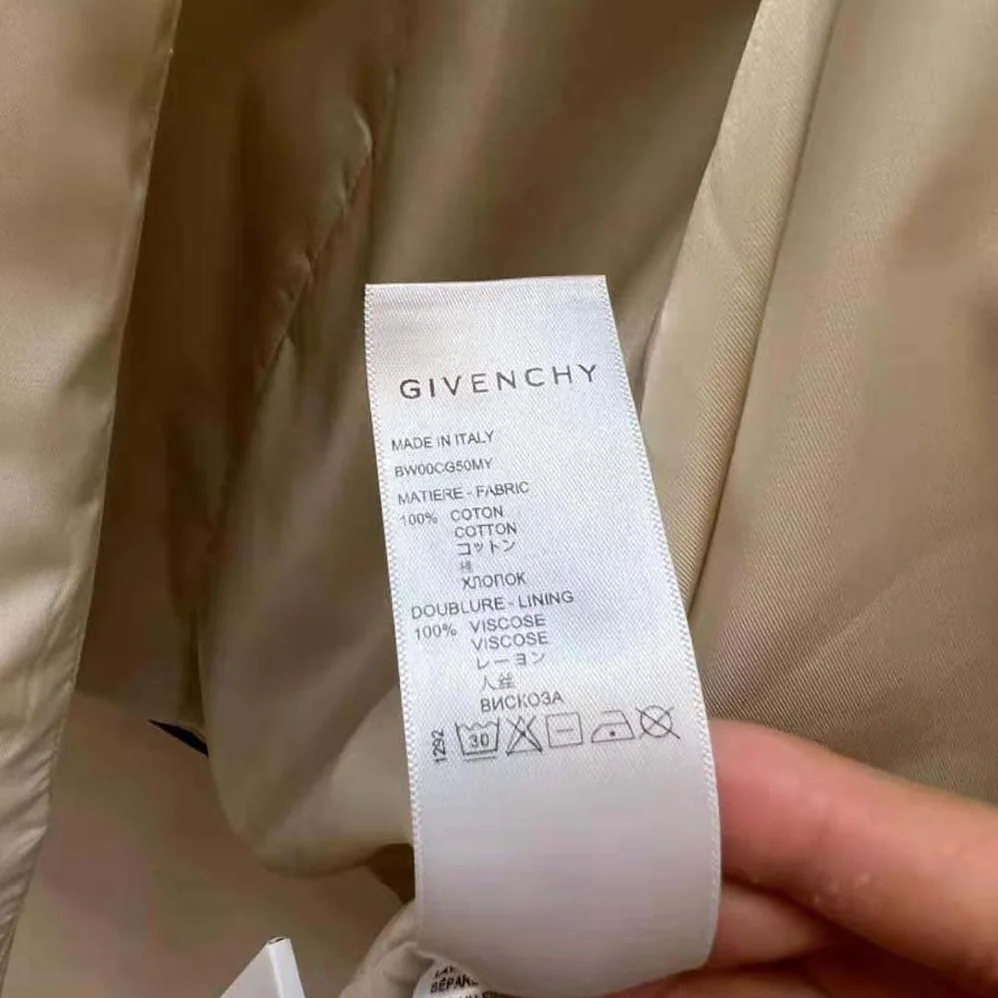 Givenchy Trench Coat in Cotton Twill with U-lock Buckle for Women in Light Beige