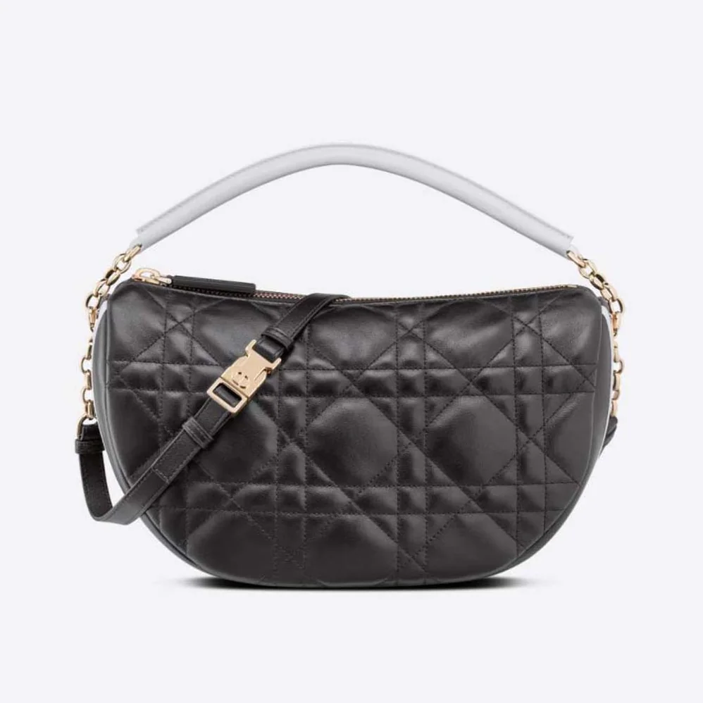 Dior Medium Dior Vibe Hobo Bag Black Cannage Lambskin for Women Dior Medium Dior Vibe Hobo Bag Black Cannage Lambskin for Women