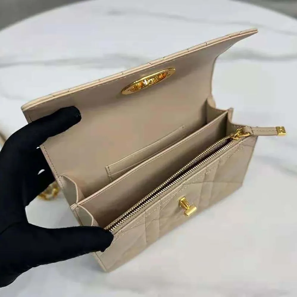 Dior Miss Caro Mini Bag Caramel Beige Macrocannage Lambskin for Women