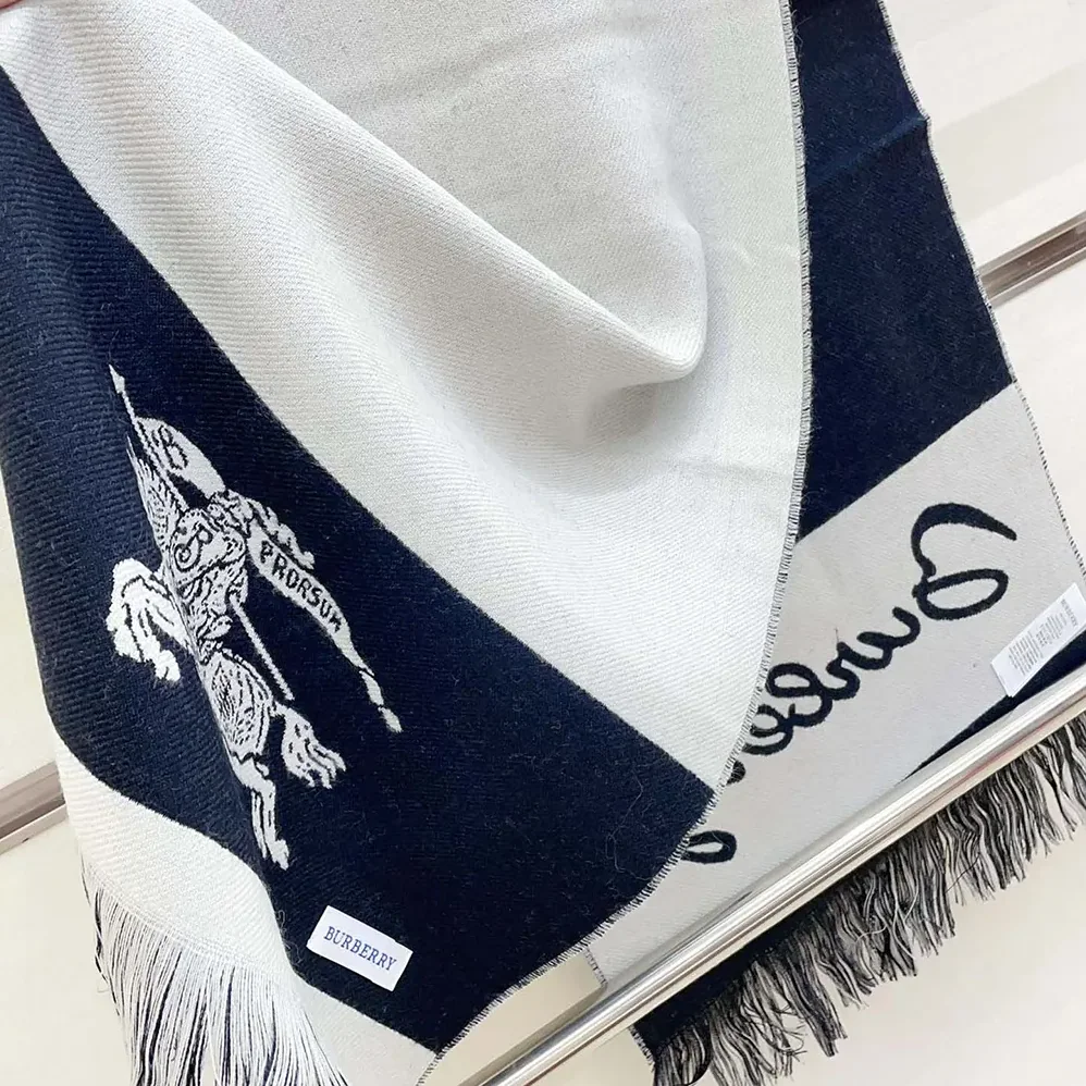 Burberry EKD Logo Wool Scarf for Unisex in Grey